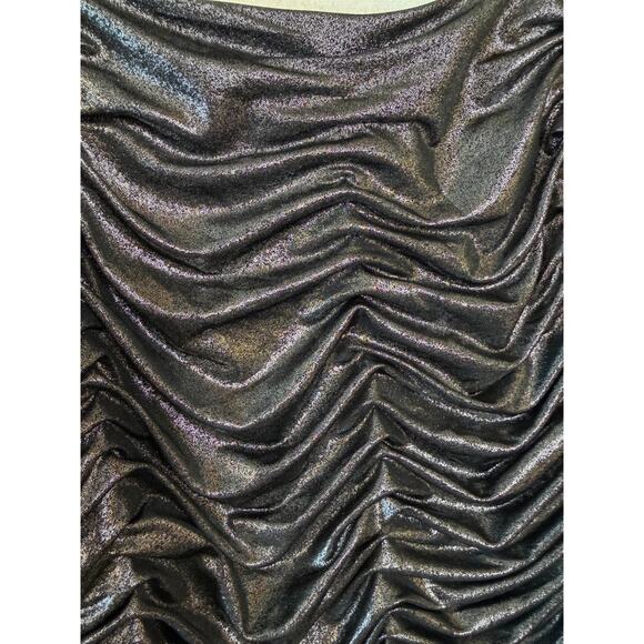 Cache Strapless Silver Shimmer Rouched Drs Sz 8 Festive Holiday Party Cocktail - Picture 6 of 7